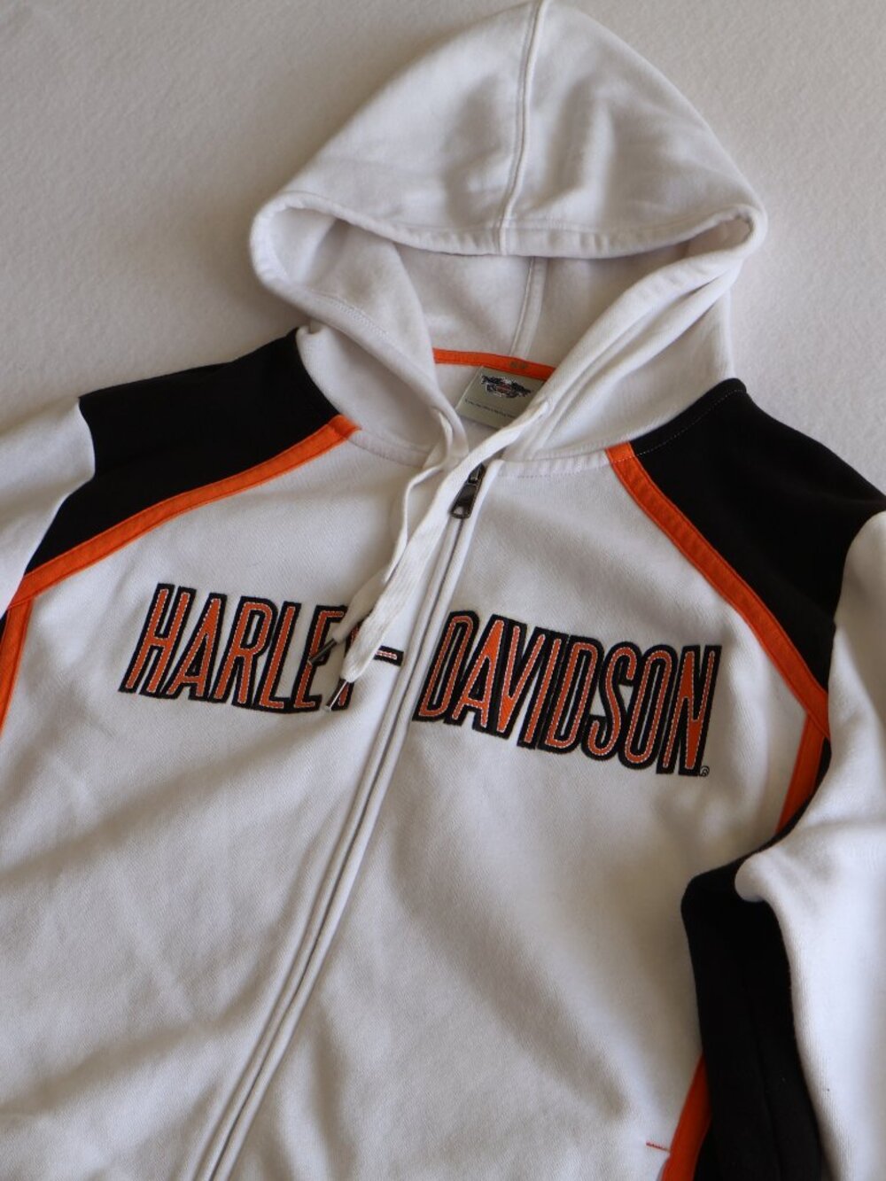 Harley Davidson Full Zip Colorblock Hoodie Women's 2X Patches Streetwear - Picture 2 of 9